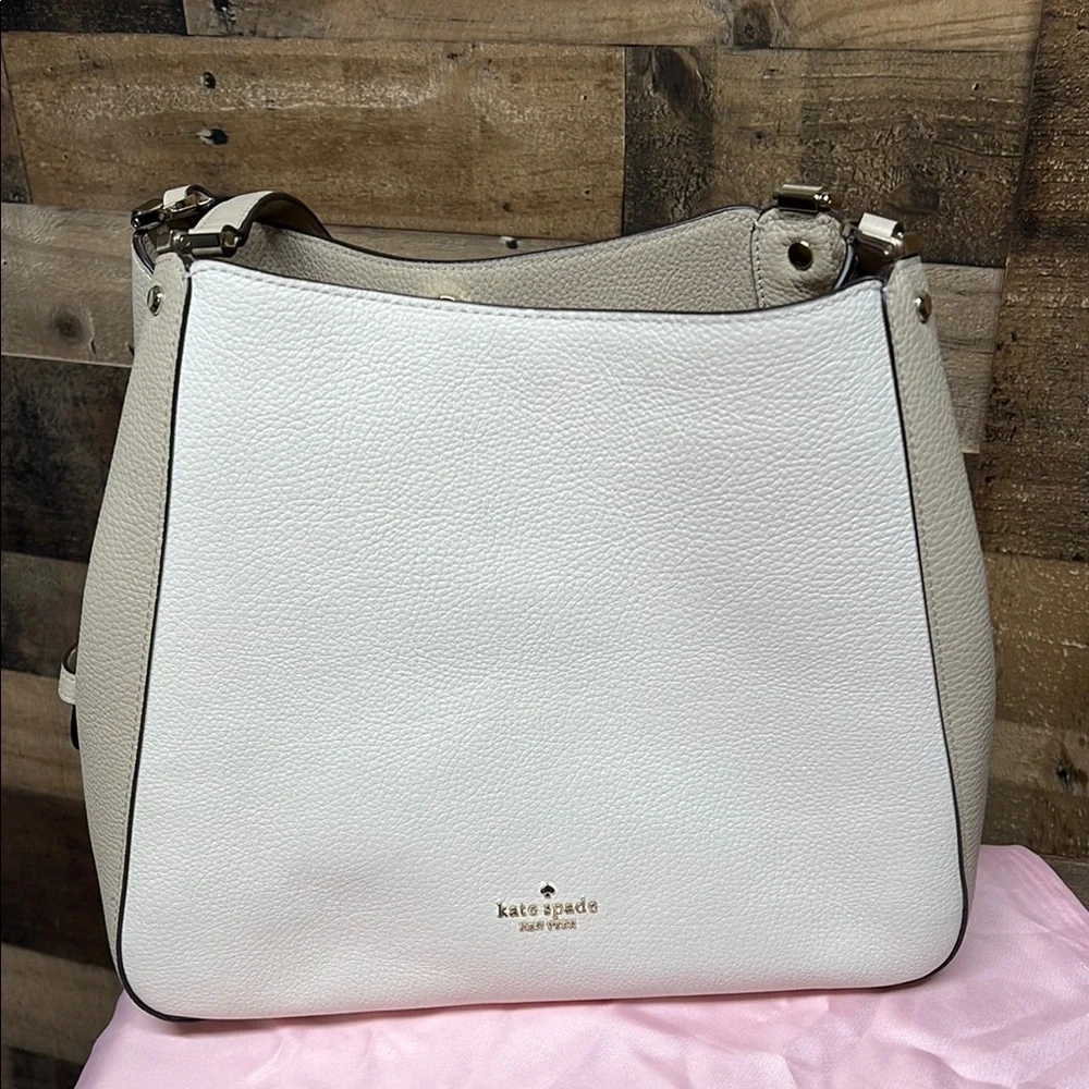Kate Spade Leila‎ Light Sand Leather Triple Compartment Satchel Bag & wallet Set
